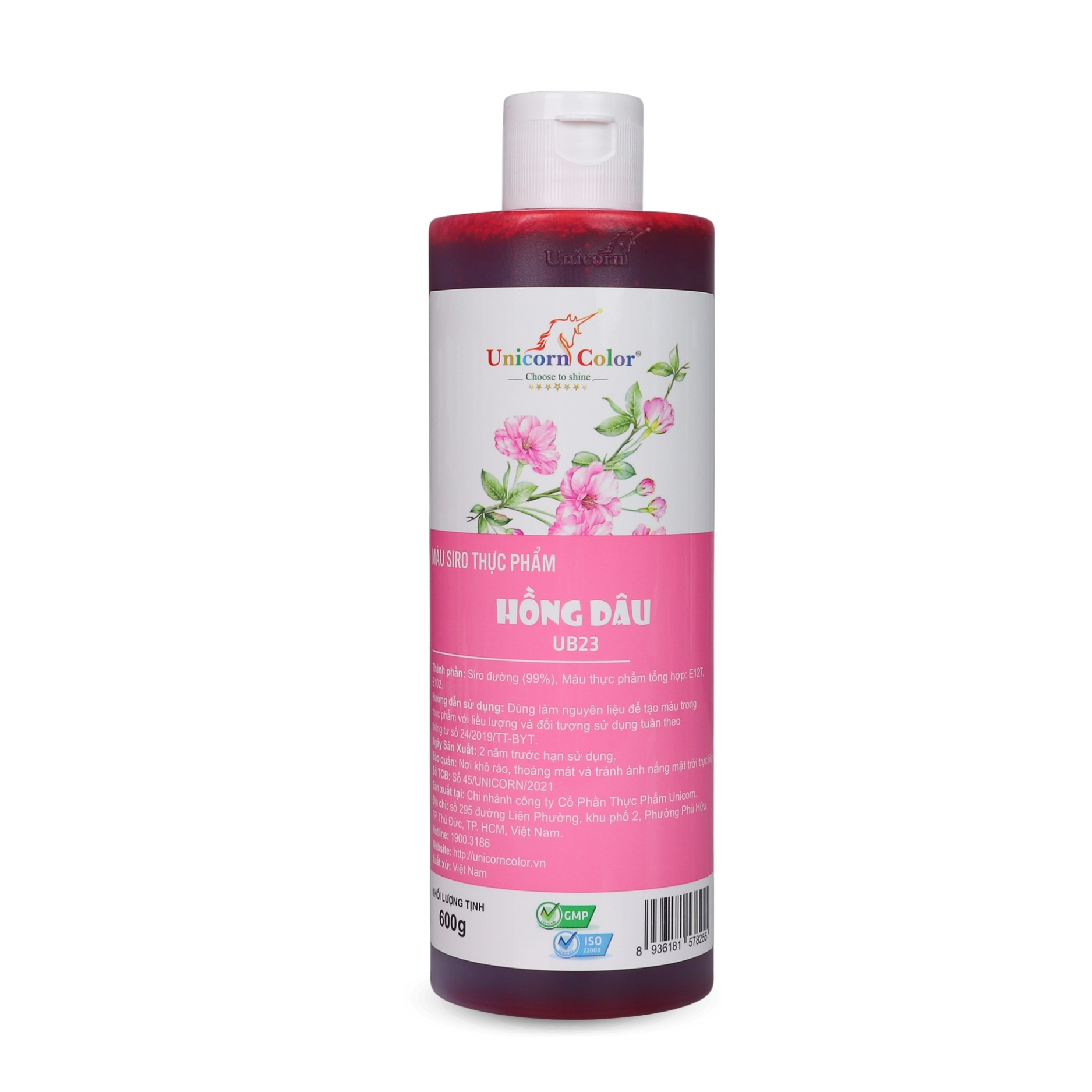 Màu Siro Unicorn Hồng Dâu 600g