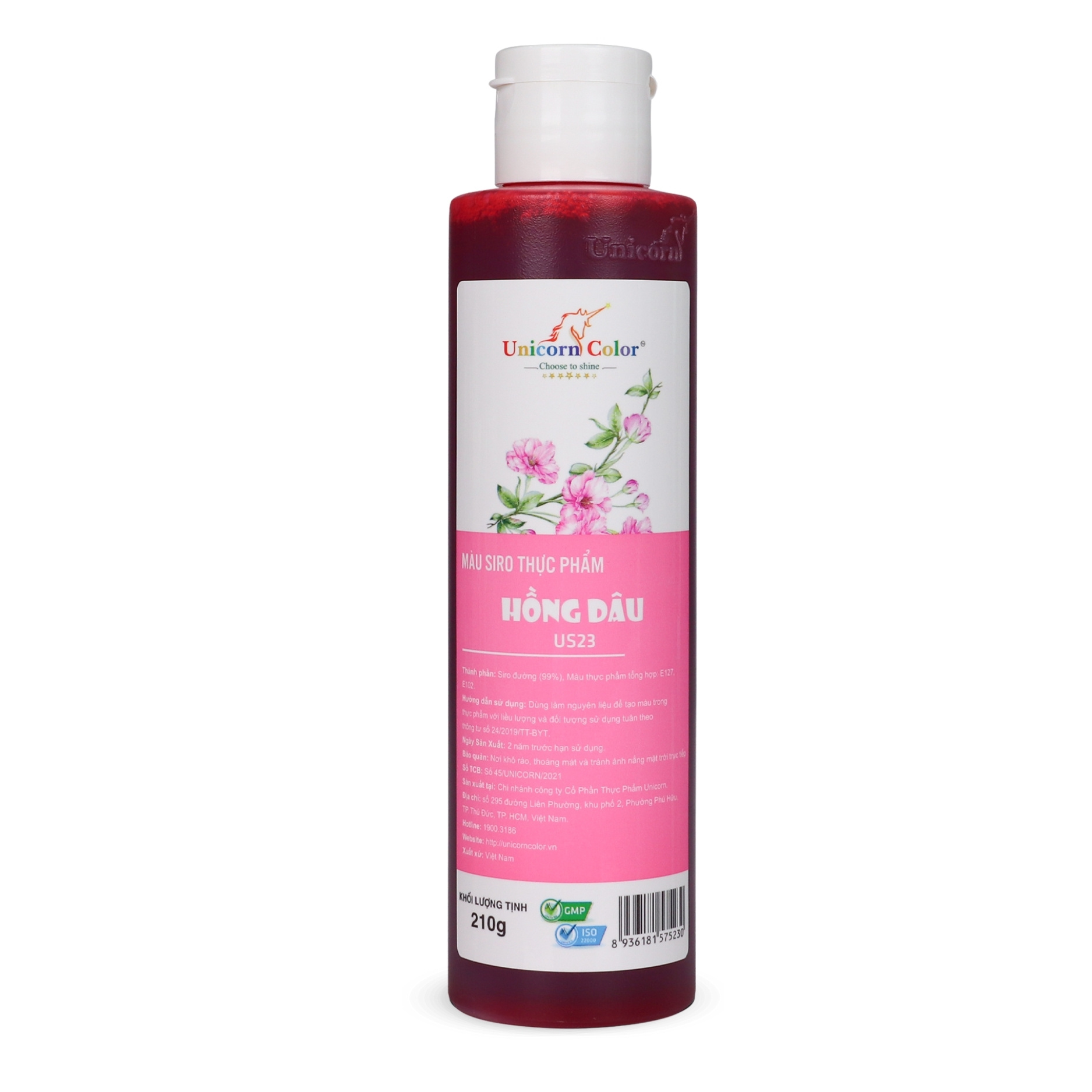 Màu Siro Unicorn Hồng Dâu 210g