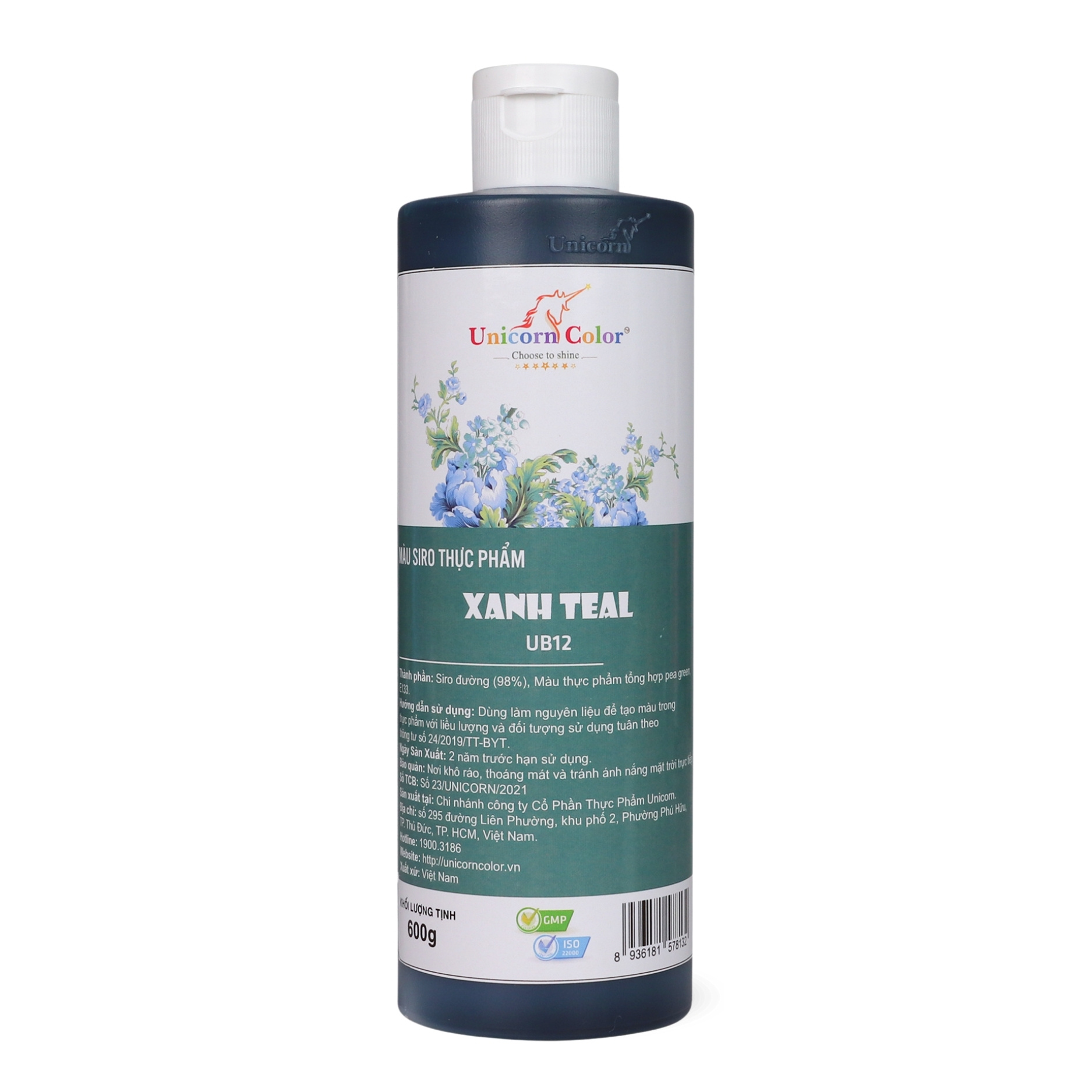 Màu Siro Unicorn Xanh Teal 600g